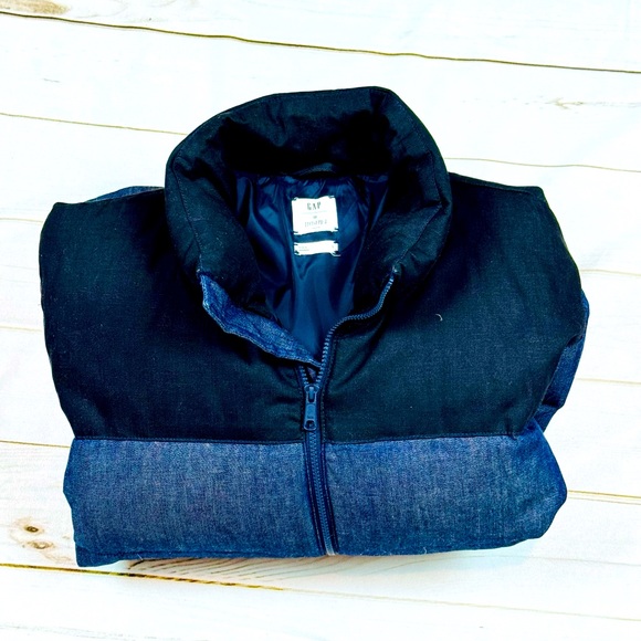 GAP UA Tokyo Collab | Men’s Down Puffer Jacket | Size Large | Blue Denim & Black - Picture 10 of 11